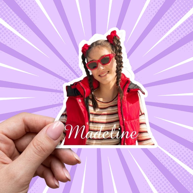 Custom Photo Stickers | Personalised Vinyl Decals (Remove background, add name, adjust text color, size, and position to fit your image.)