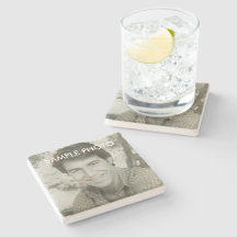 Custom Photo Stone Coaster – Realtor Gift