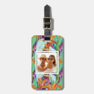Custom Photo Strelitzia Pattern Luggage Tag