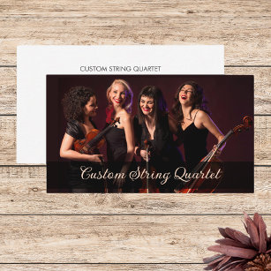 Custom Photo String Quartet Musician White Business Card