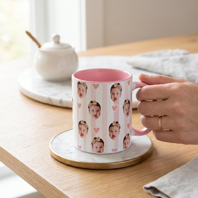 Custom Photo Stripe Cup | Baby Face Cute (Creator Uploaded)