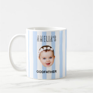 Custom Photo Striped Cute Godparent Godfather Gift Coffee Mug