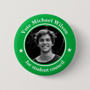 Custom Photo Student Union Election Light Green 6 Cm Round Badge