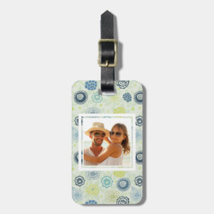 Custom Photo Stylish Floral Pattern Luggage Tag