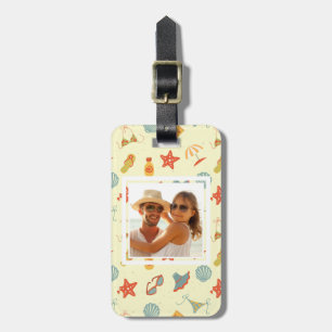 Custom Photo Summer Beach Pattern Luggage Tag