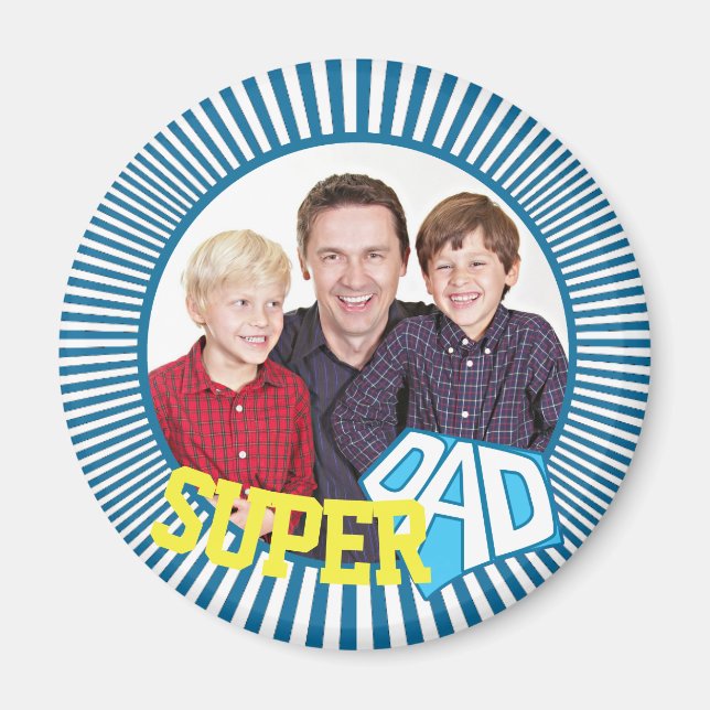 Custom Photo Super Dad Comic Book Magnet (Front)