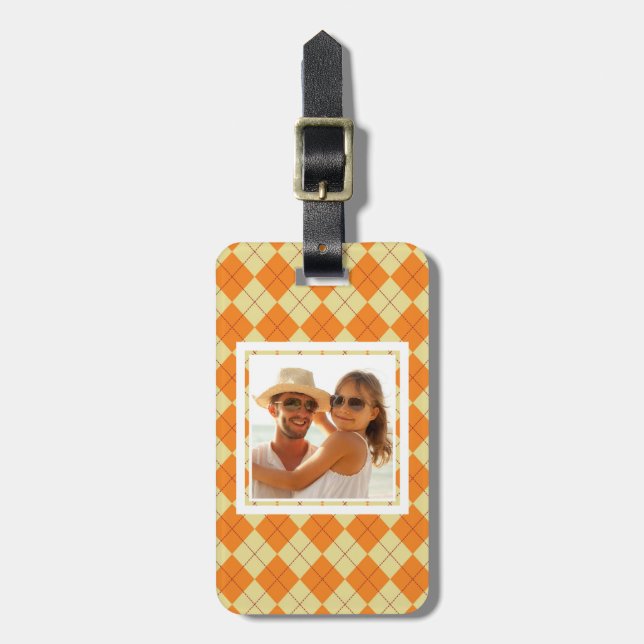 Custom Photo Sweater Background Luggage Tag (Front Vertical)