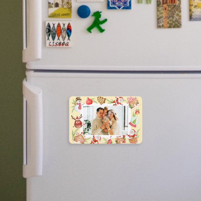 Custom Photo Sweet Santa Gingerbread House Magnet (Custom Photo Sweet Santa Gingerbread House Magnet)