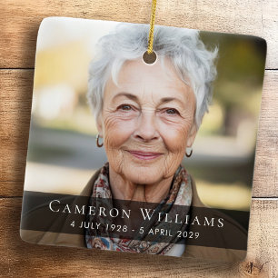 Custom photo sympathy bereavement funeral memorial ceramic ornament