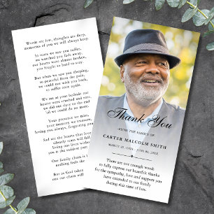 Custom Photo Sympathy Thank You Remembrance  Card
