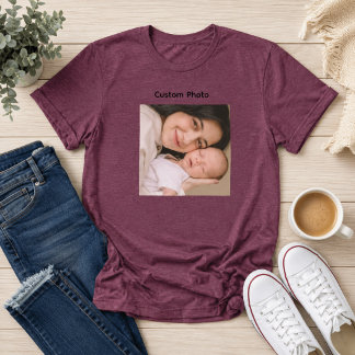 Custom Photo T-Shirt Personalised Memory Gift Tri-Blend Shirt