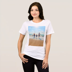Custom Photo T-Shirt Personalised Your Own Design Tri-Blend Shirt