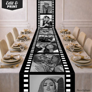 Custom Photo Tablecloth, Hollywood Film Strip Long Table Runner