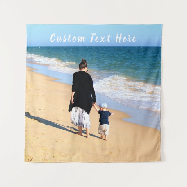 Custom Photo Tapestry with Your Photos and Text (Front (Horizontal))
