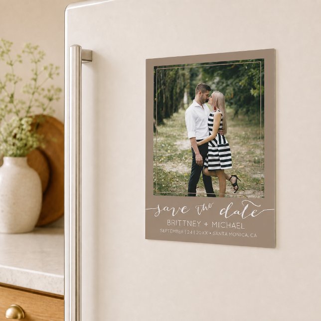 Custom Photo Taupe Save the Date (Announce your wedding with this custom photo taupe save the date design. 
)
