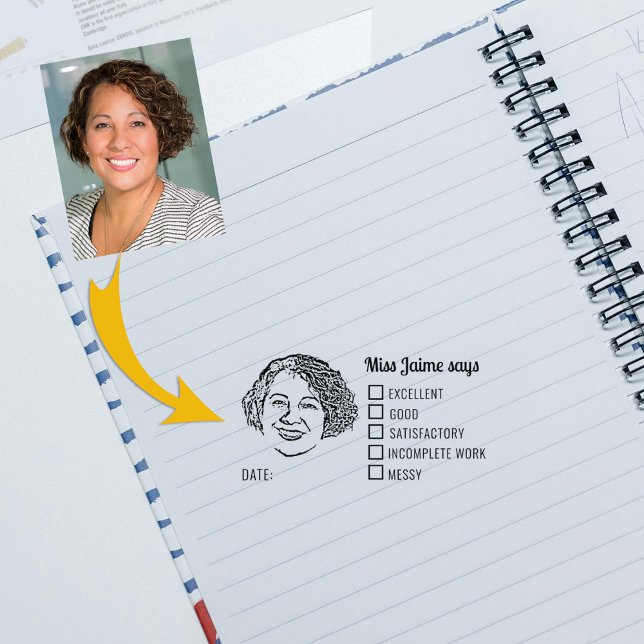 Custom Photo Teacher Review Rubber Stamp (Creator Uploaded)