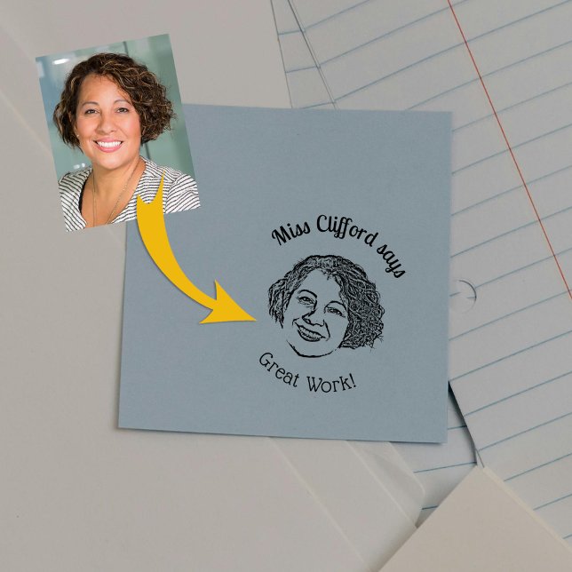 Custom Photo Teacher  Rubber Stamp (Creator Uploaded)