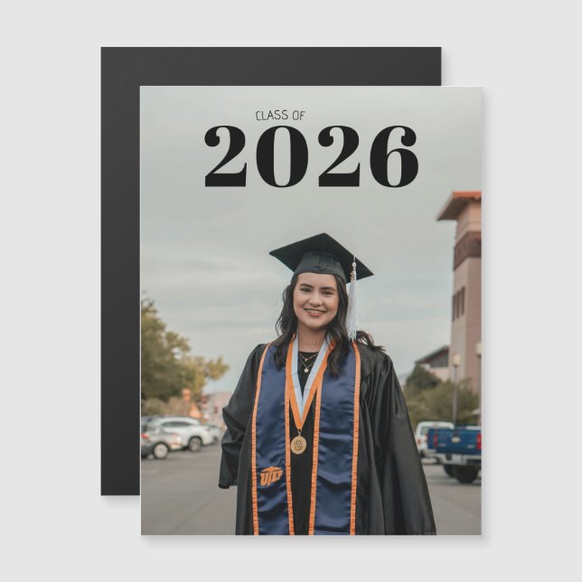 Custom Photo Template And Graduation Year Text  (Front/Back)