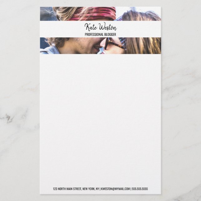 Custom Photo Template Design Stationery (Front)