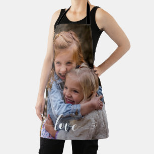 Custom Photo template Family Love Script Apron
