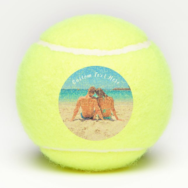 Custom Photo Tennis Balls Your Photos and Text (Back)