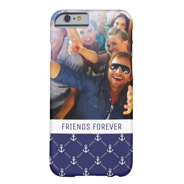 Custom Photo & Text Anchor pattern Case-Mate iPhone Case (Back)