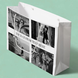 Custom Photo, Text and Color Wedding Graduation Large Gift Bag