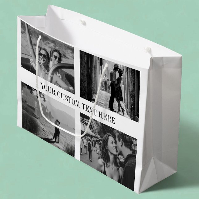 Custom Photo, Text and Colour Wedding Graduation Large Gift Bag (Creator Uploaded)