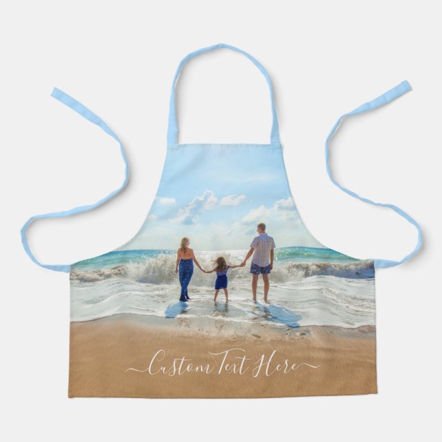 Custom Photo Text Apron Your Family photos Gift (Front)