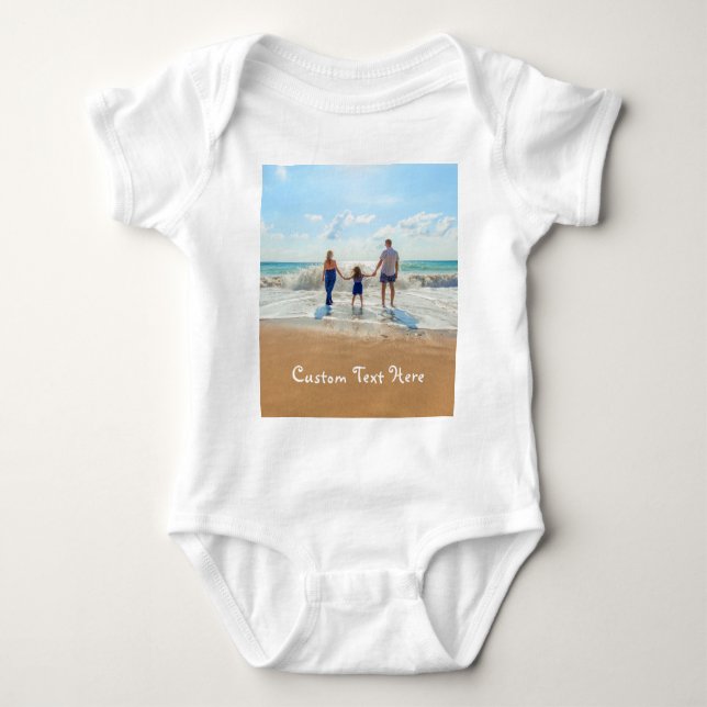 Custom Photo Text Baby Bodysuit Your Photos Design (Front)