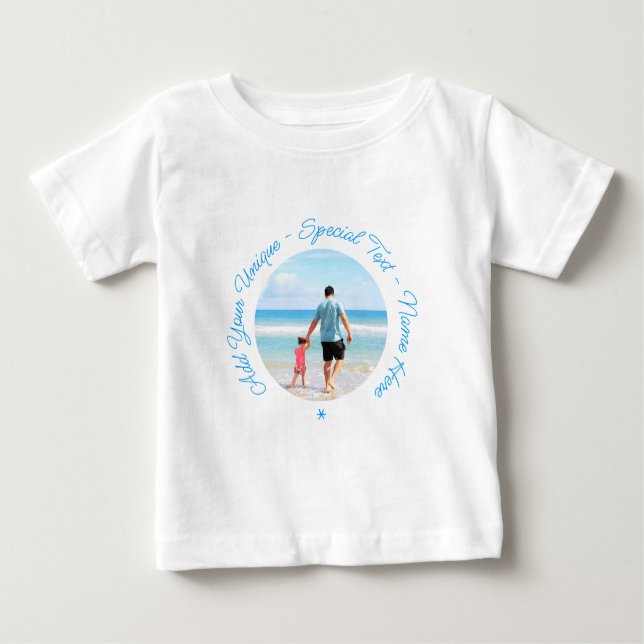 Custom Photo Text Baby T-Shirt Your Family Photos (Front)