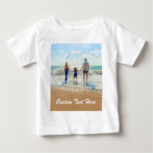 Custom Photo Text Baby T-Shirt Your Family Photos