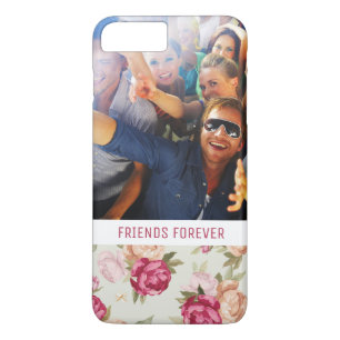 Custom Photo & Text Beautiful Peony Pattern iPhone 8 Plus/7 Plus Case