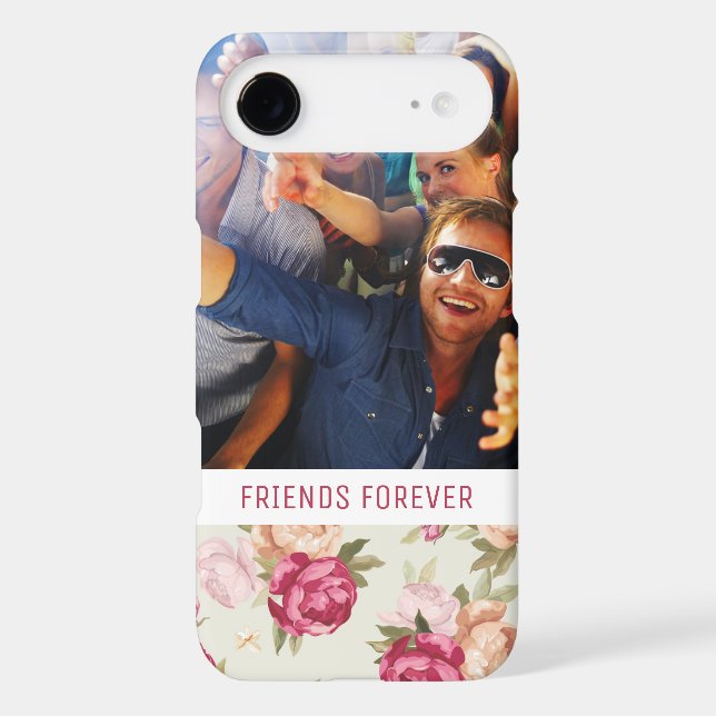 Custom Photo & Text Beautiful Peony Pattern Case-Mate iPhone Case (Back)