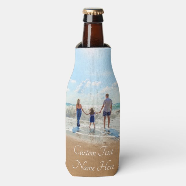 Custom Photo Text Bottle Cooler Your Family Photos (Bottle Front)