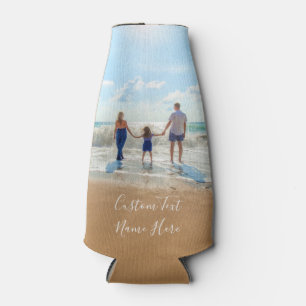 Custom Photo Text Bottle Cooler Your Summer Design