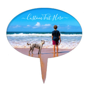 Custom Photo Text Cake Topper - Your Pets Design