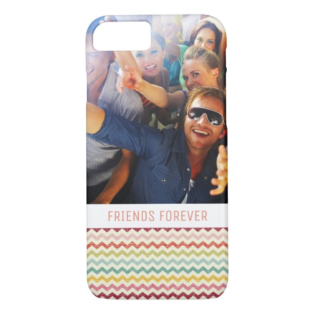 Custom Photo & Text Chevron Pattern 4 Case-Mate iPhone Case (Back)