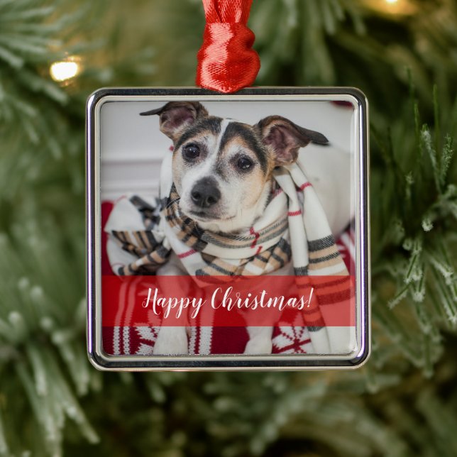 Custom Photo & Text Christmas Ornament (Tree)