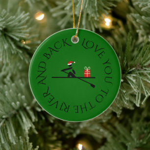 Custom photo text christmas rower green ceramic tree decoration