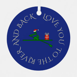 Custom photo text christmas rower navy metal tree decoration