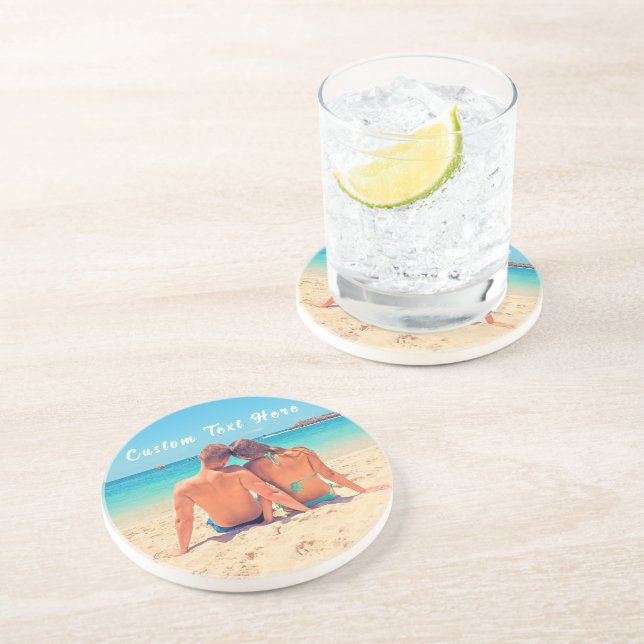 Custom Photo Text Coaster Your Favourite Photos (Side)