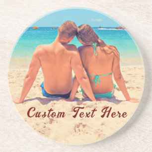 Custom Photo Text Coaster Your Romantic Photos