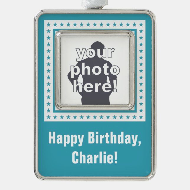 CUSTOM PHOTO, TEXT & COLOR ornament (Front)