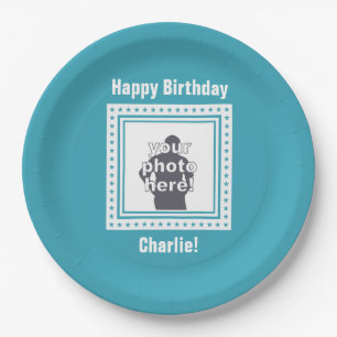 CUSTOM PHOTO, TEXT & COLOR paper plates