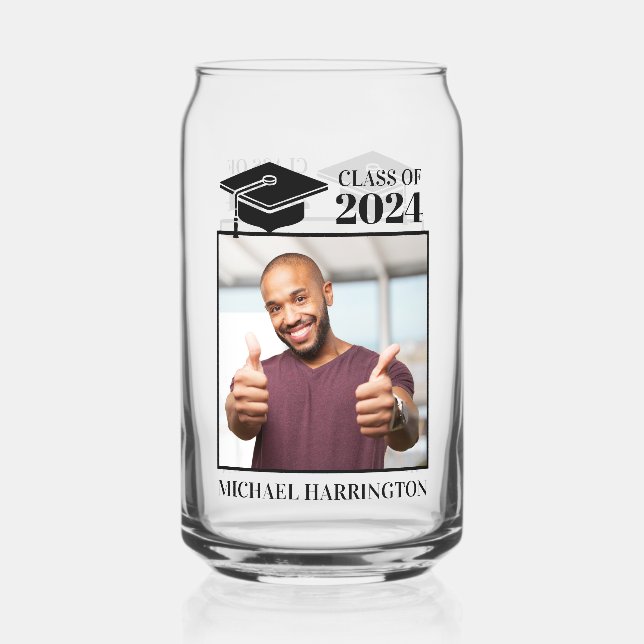 Custom Photo & Text colour Can Glass (Back)