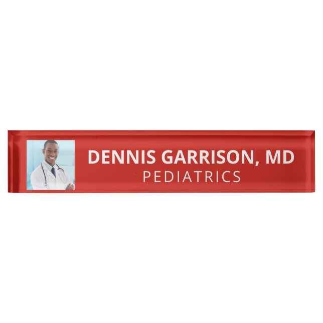 Custom Photo, Text & Colour Desk Name Plate (Front)