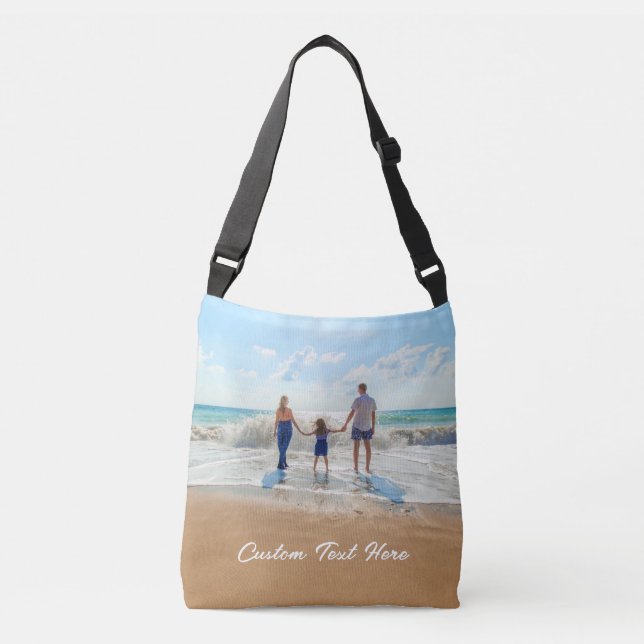 Custom Photo Text Crossbody Bag with Your Photos (Front)