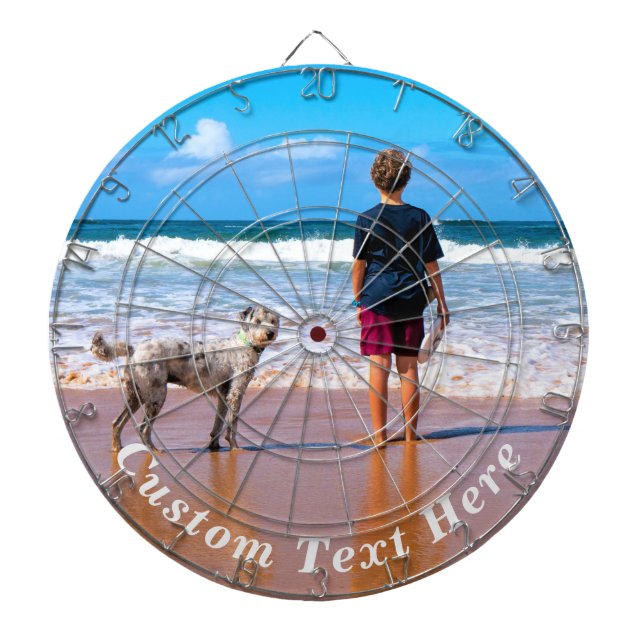 Custom Photo Text Dart Board - Your Summer Design (Front)