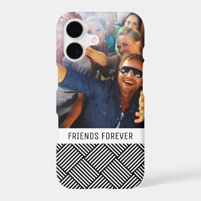 Custom Photo & Text Geometric checked texture (Back)